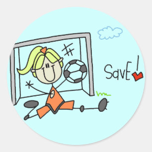 Girl Soccer Goalie Tshirts en Gifts Ronde Sticker