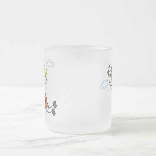 Girl Soccer Jump Tshirts en Gifts Matglas Koffiemok (Center)