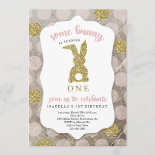Girl Some Bunny is het draaien van een Pasen 1e ve Kaart