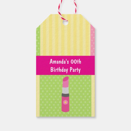 Girl Spa Birthday Party Guest Favor Cadeaulabel (Achterkant)