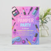 Girl Spa Pamper Party Birthday Invitation (Debout devant)