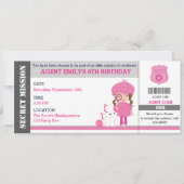 Girl Spy / Detective Ticket Invitations Anniversai (Devant)