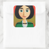 Girl Square Sticker (Tas)