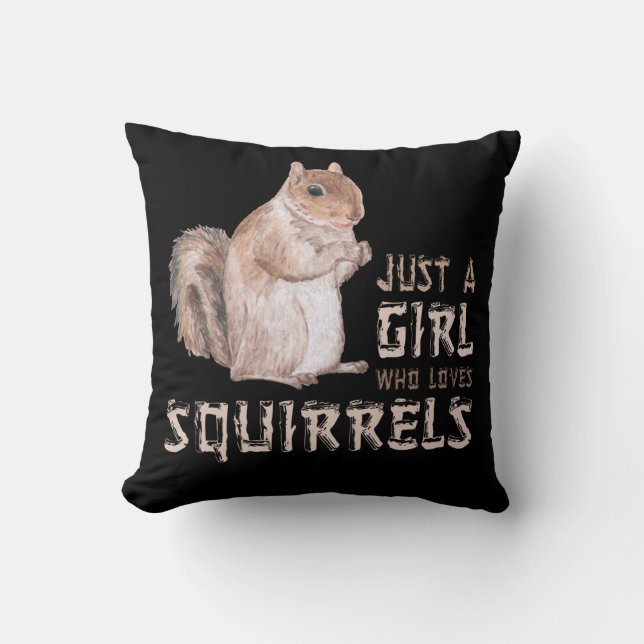 Girl Squirrel Lover Kussen (Voorkant)