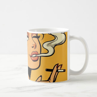 Girl Stoner | Comic book pop art | Smoking lovers Koffiemok