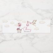 Girl Storck Special Delivery Baby shower Waterfles Etiket (Enkel label)