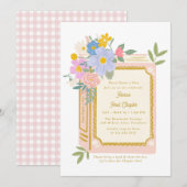 Girl Storybook 1st Birthday Invitation  Kaart (Voorkant / Achterkant)