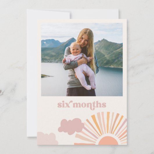 Girl Sun Maandelijkse Banner Kaart - Zes maanden (Voorkant)