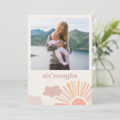Girl Sun Maandelijkse Banner Kaart - Zes maanden (Staand voorkant)