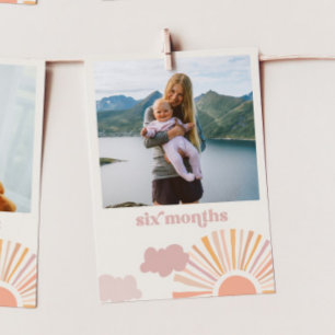 Girl Sun Maandelijkse Banner Kaart - Zes maanden