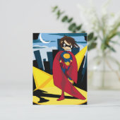 Girl Superheld Briefkaart (Staand voorkant)