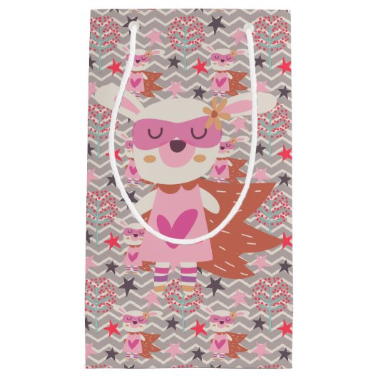 Girl Superheld Bunny Klein Cadeauzakje (Voorkant)