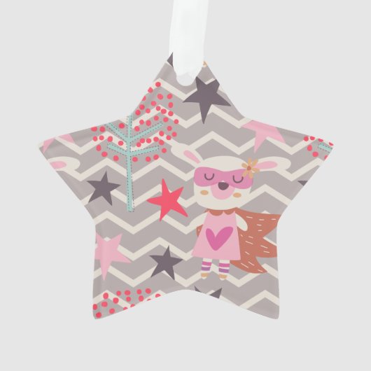 Girl Superheld Bunny Ornament (achterkant)