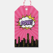 Girl Superheld Dank je Labels, superheld Favor Tag Cadeaulabel (Achterkant)