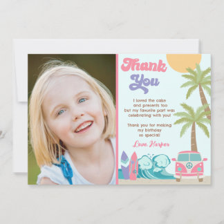 Girl Surf Up Beach Surf Anniversaire Merci Cartes
