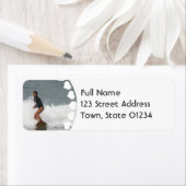 Girl Surfen Retouradres Mailing Label (Insitu)