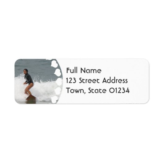 Girl Surfen Retouradres Mailing Label (Voorkant)