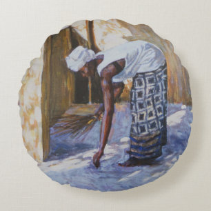 Girl Sweeping II 2002 Rond Kussen