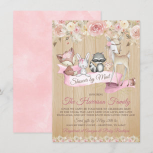 Girl Sweet Woodland Virtual Baby shower by Mail Kaart