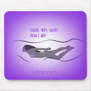 Girl Swimmer Mouse Mat Muismat