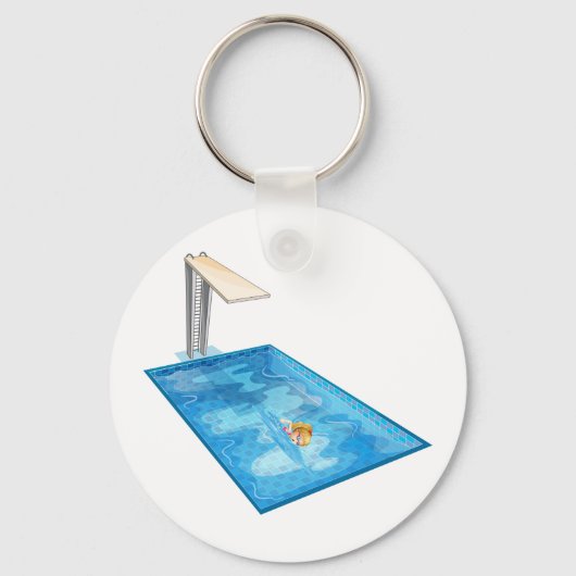 Girl Swimming Sleutelhanger (Voorkant)