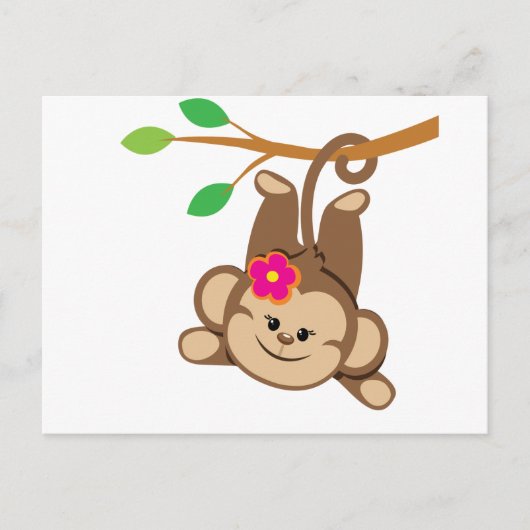 Girl Swinging Monkey Briefkaart (Voorkant)
