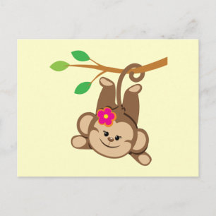 Girl Swinging Monkey Briefkaart