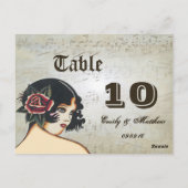  Girl Table Number-kaarten Briefkaart (Achterkant)