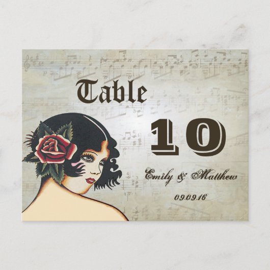  Girl Table Number-kaarten Briefkaart (Voorkant)