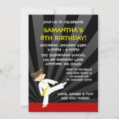 Girl Taekwondo Karate Yellow Belt Birthday Kaart (Voorkant)