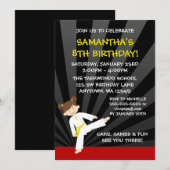 Girl Taekwondo Karate Yellow Belt Birthday Kaart (Voorkant / Achterkant)