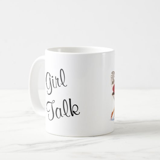 Girl Talk White 11 oz Classic Mok (Voorkant links)