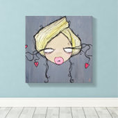 "Girl Talk" Wrapped Canvas, 12"x12" Canvas Afdruk (Insitu (Houten vloer))