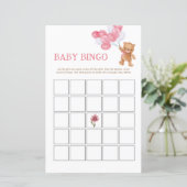 Girl Teddy Bear Baby Bingo Carte de jeu (Debout devant)