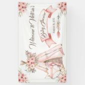 Girl TeePee Fox Baby shower Banner (Verticaal)