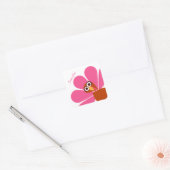 Girl Thanksgiving Gender Reveal Vierkante Sticker (Envelop)