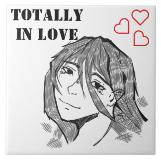 Girl totally in love lineart  tegeltje