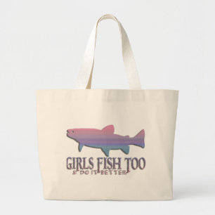 GIRL TROUT GEVIST GROTE TOTE BAG