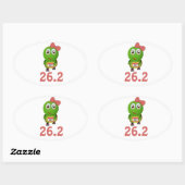 Girl Turtle 26.2 (marathon) Ovale Sticker (Vel)