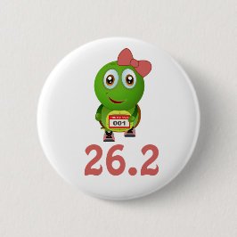 Girl Turtle 26.2 (marathon) Ronde Button 5,7 Cm