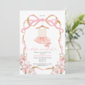Girl Tutu Excitée Baby shower invitation (Debout devant)