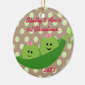 Girl Twins First Kerstornament Keramisch Ornament (Links)