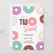 Girl Two Sweet 2nd Birthday Invitation (Devant)