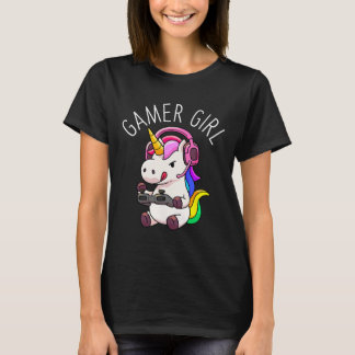 Girl Unicorn Gaming Cute Video Game Gift Women Gir T-shirt