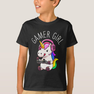 Girl Unicorn Gaming Cute Video Game Gift Women Gir T-shirt