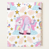 Girl Unicorn Rainbow Stars Nom personnalisé (Dos)