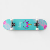 Girl Unicorn skateboard avec nom (Horz)