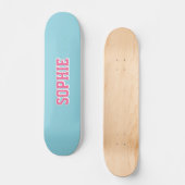 Girl Varsity Pink Skateboard Personalized Name (Recto)
