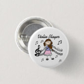 Girl Violin Player Button (Voorkant /achterkant)