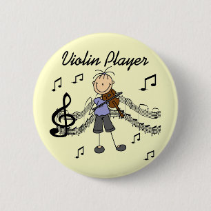 Girl Violin Player-overhemden en -cadeaus Ronde Button 5,7 Cm